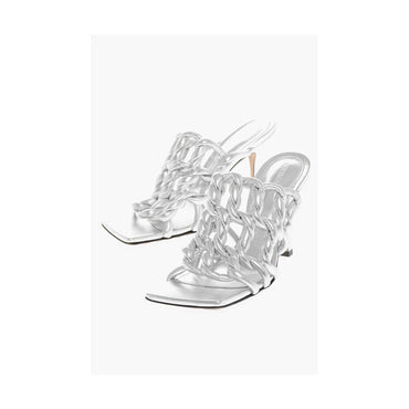 Bottega Veneta Silver Leather Women Sandal