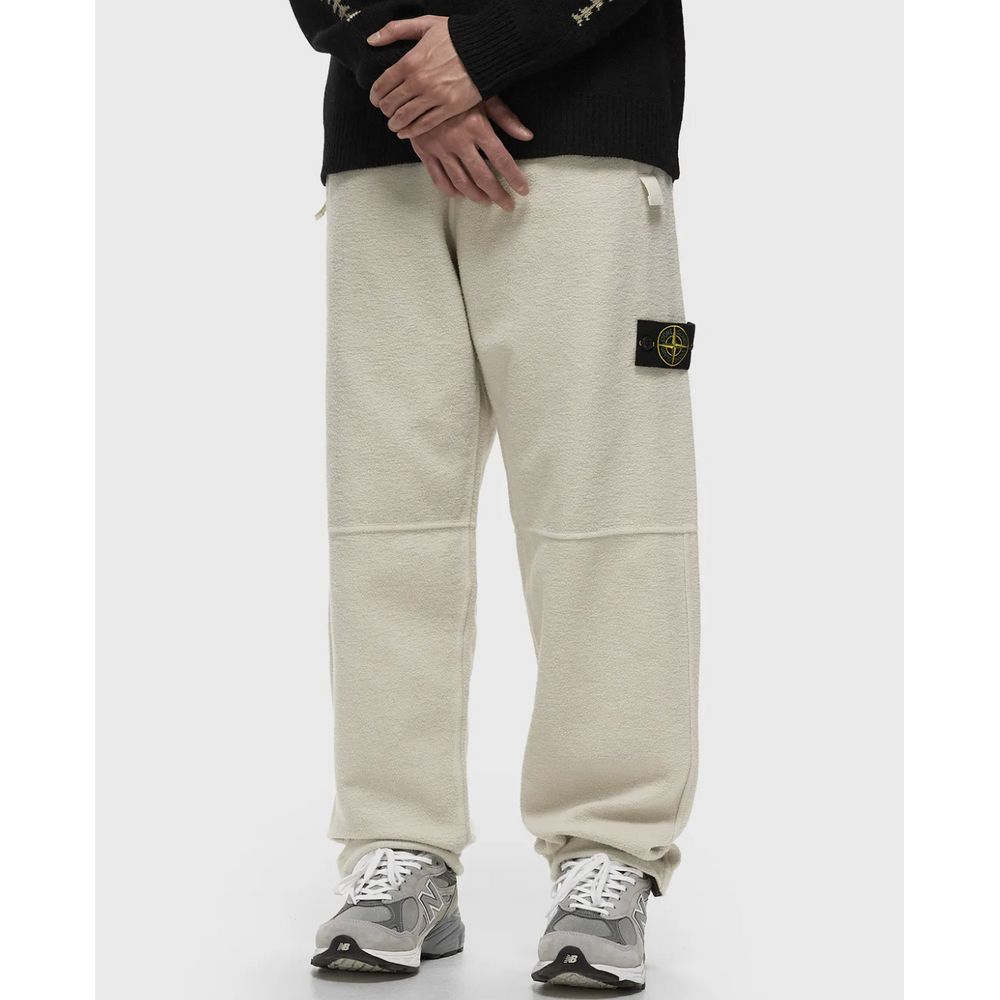 Stone Island White Cotton Jeans & Pant