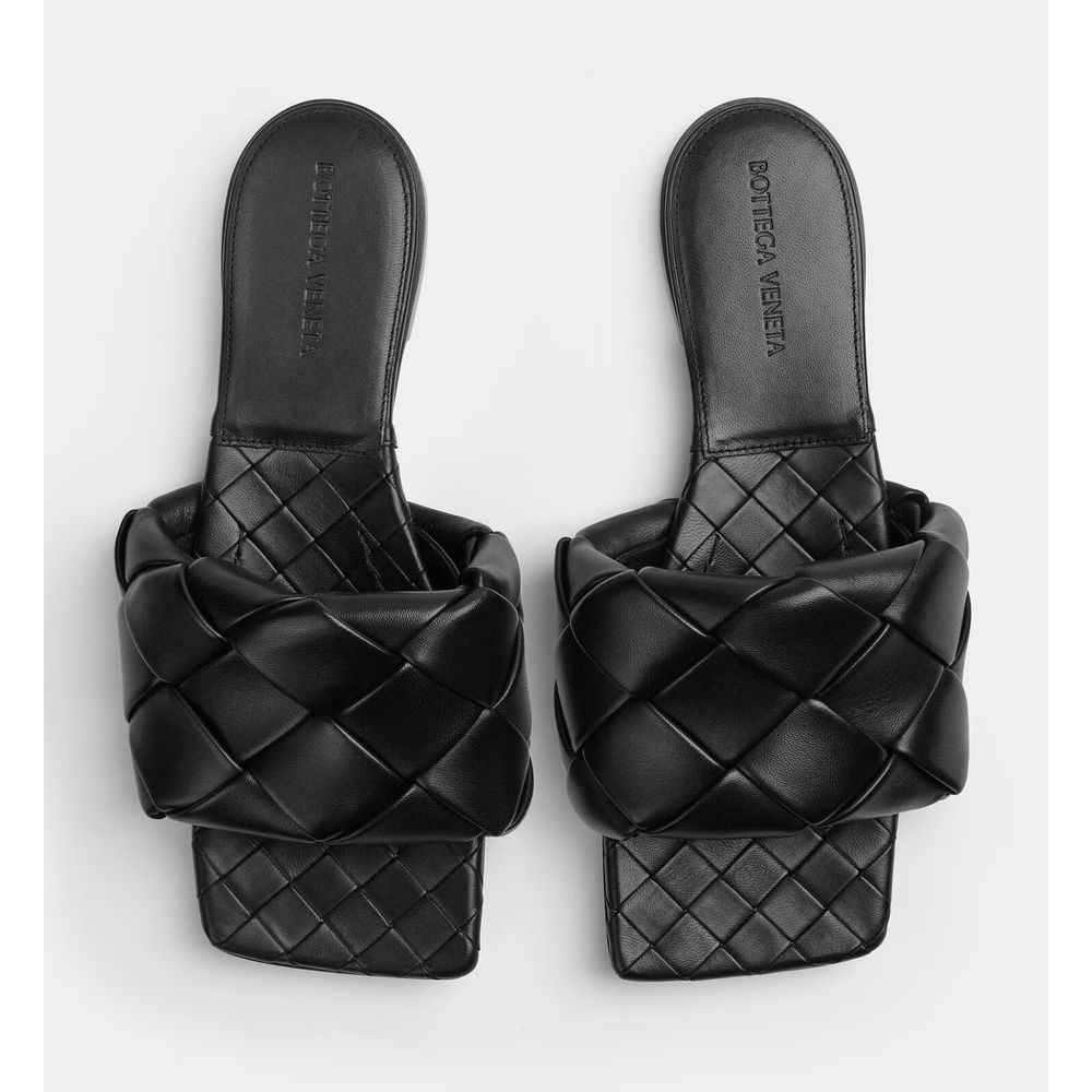 Bottega Veneta Black Leather Sandal