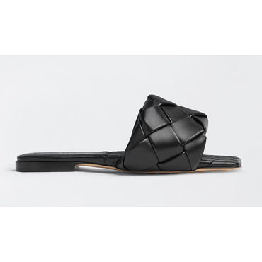 Bottega Veneta Black Leather Sandal