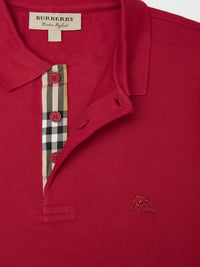 Burberry Red Cotton Collared Polo Shirt