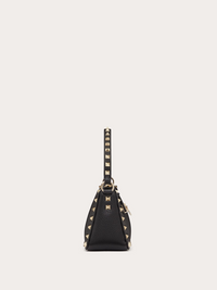 Valentino Garavani Black Garnet Calfskin Small Rockstud Shoulder Bag