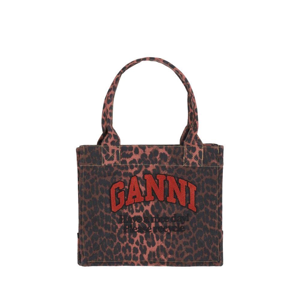 Ganni Tote Bag with animal print