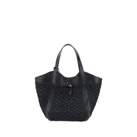 Giorgio Armani Leather and Raffia Shoulder Bag