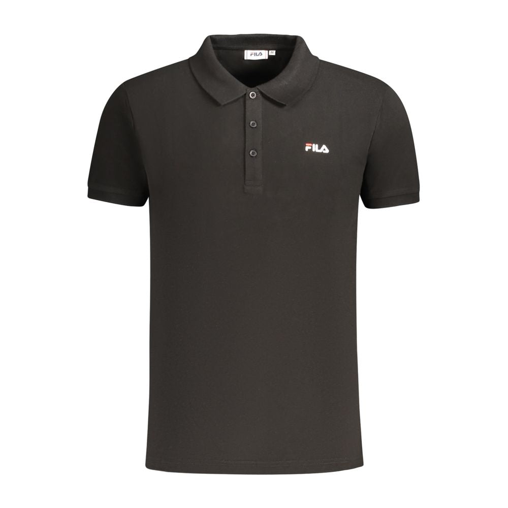 Fila Black Cotton Men Polo Shirt