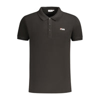 Fila Black Cotton Men Polo Shirt