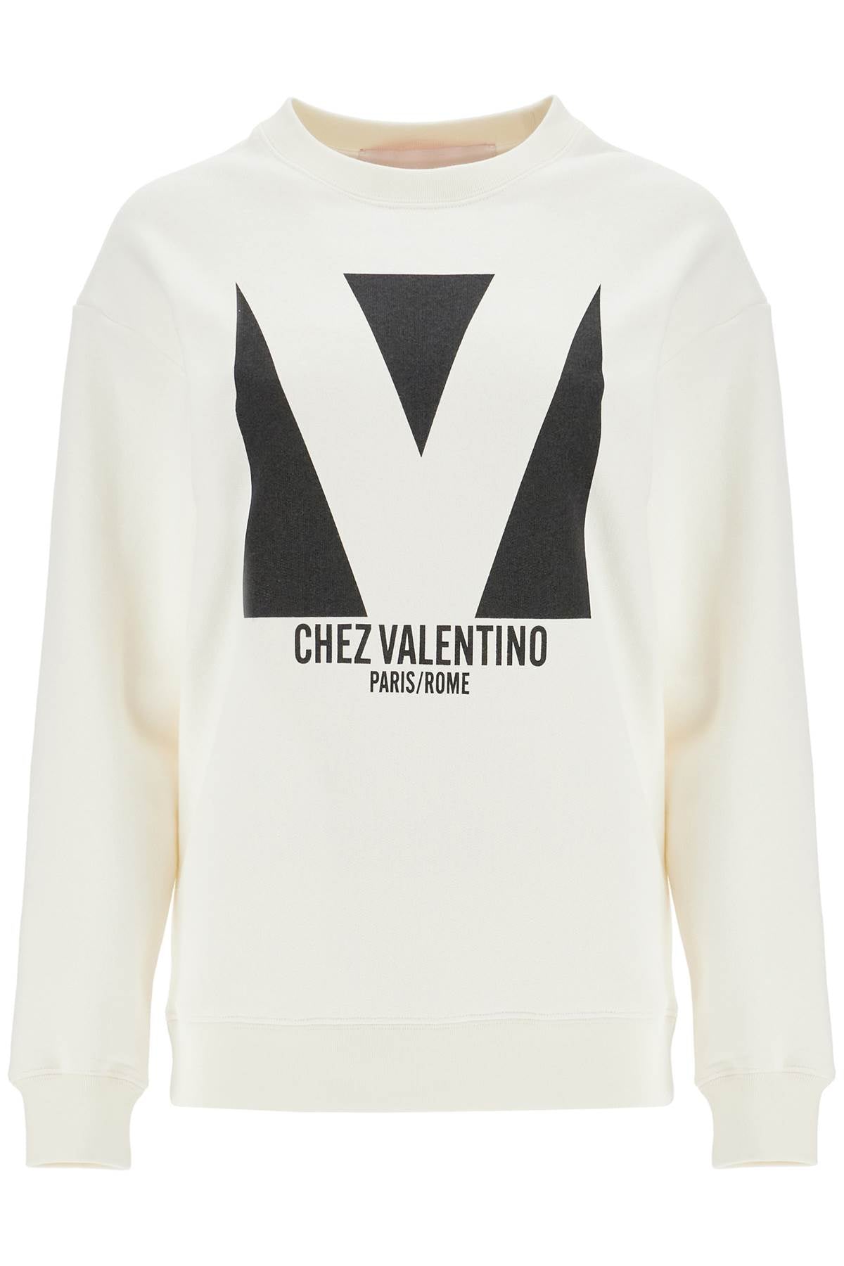 Valentino Garavani ivory cotton sweatshirt with bold stylized logo