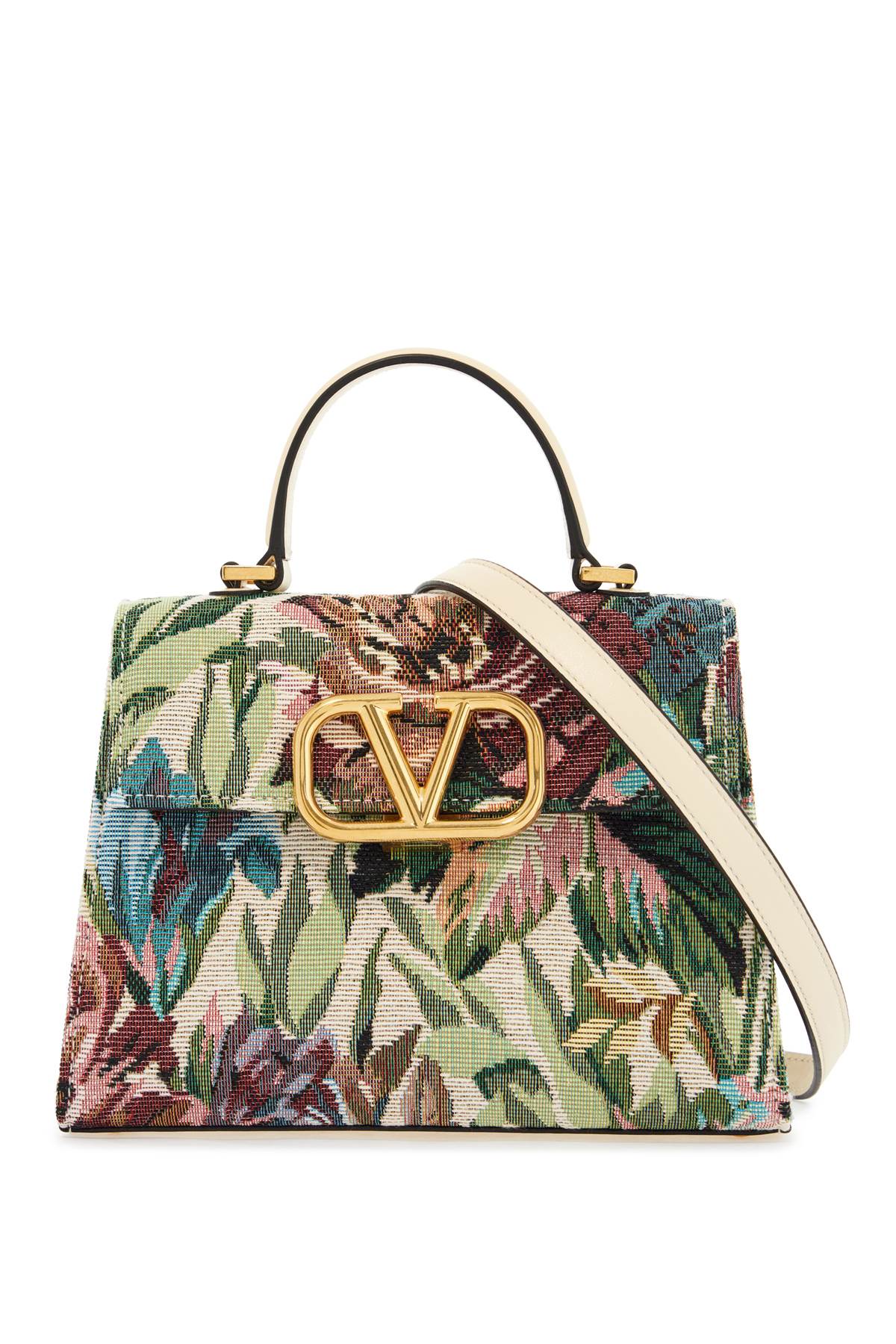 Valentino Garavani small floral multicolor handbag with adjustable shoulder strap