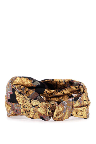 Valentino Garavani black gold orange floral hairband