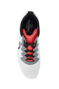 Valentino Garavani sneaker in white polyurethane with high breathability and hook-and-loop closure