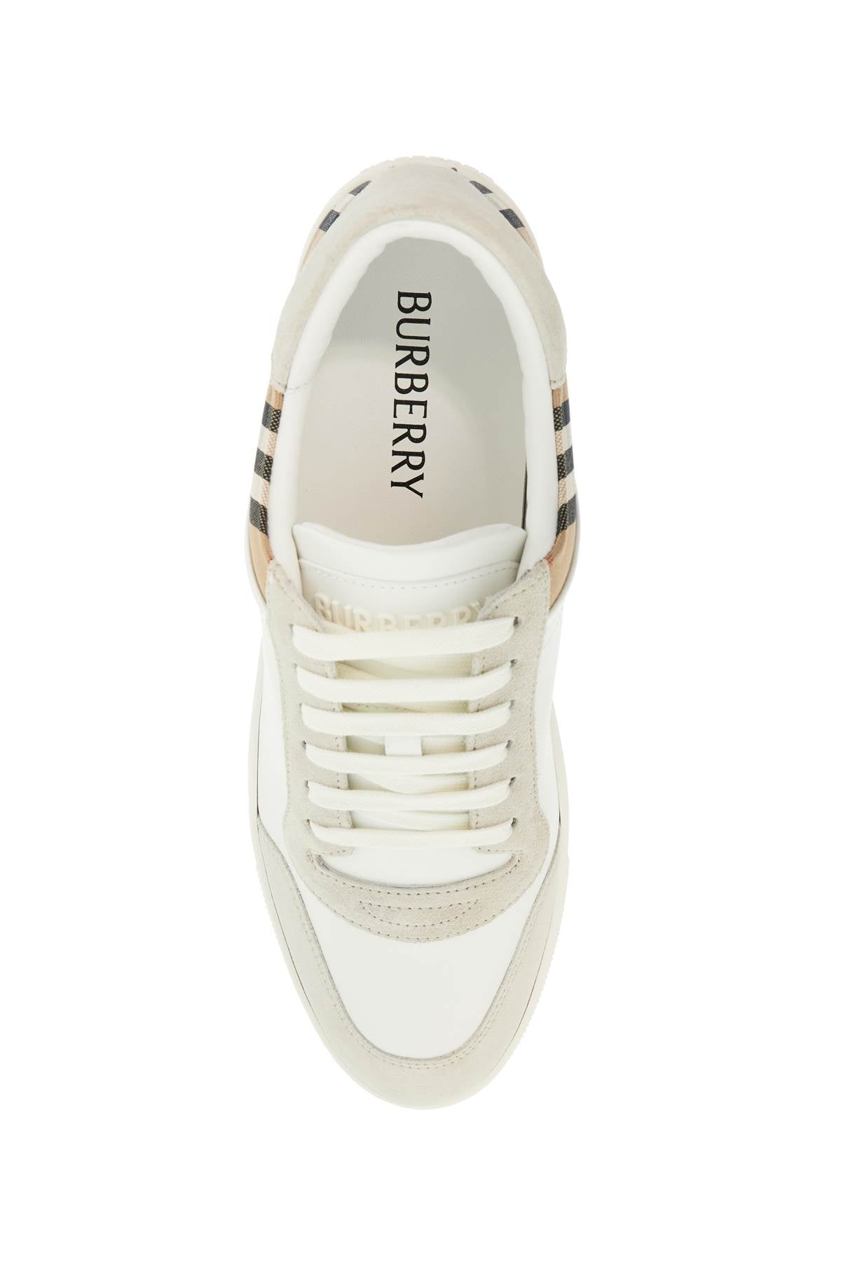 Burberry check leather sneakers