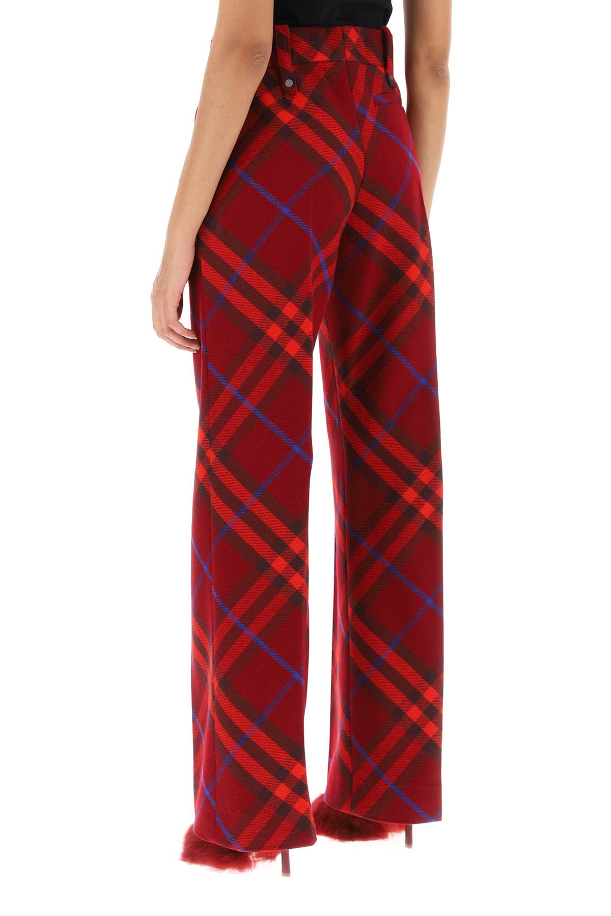 burberry check wool pants