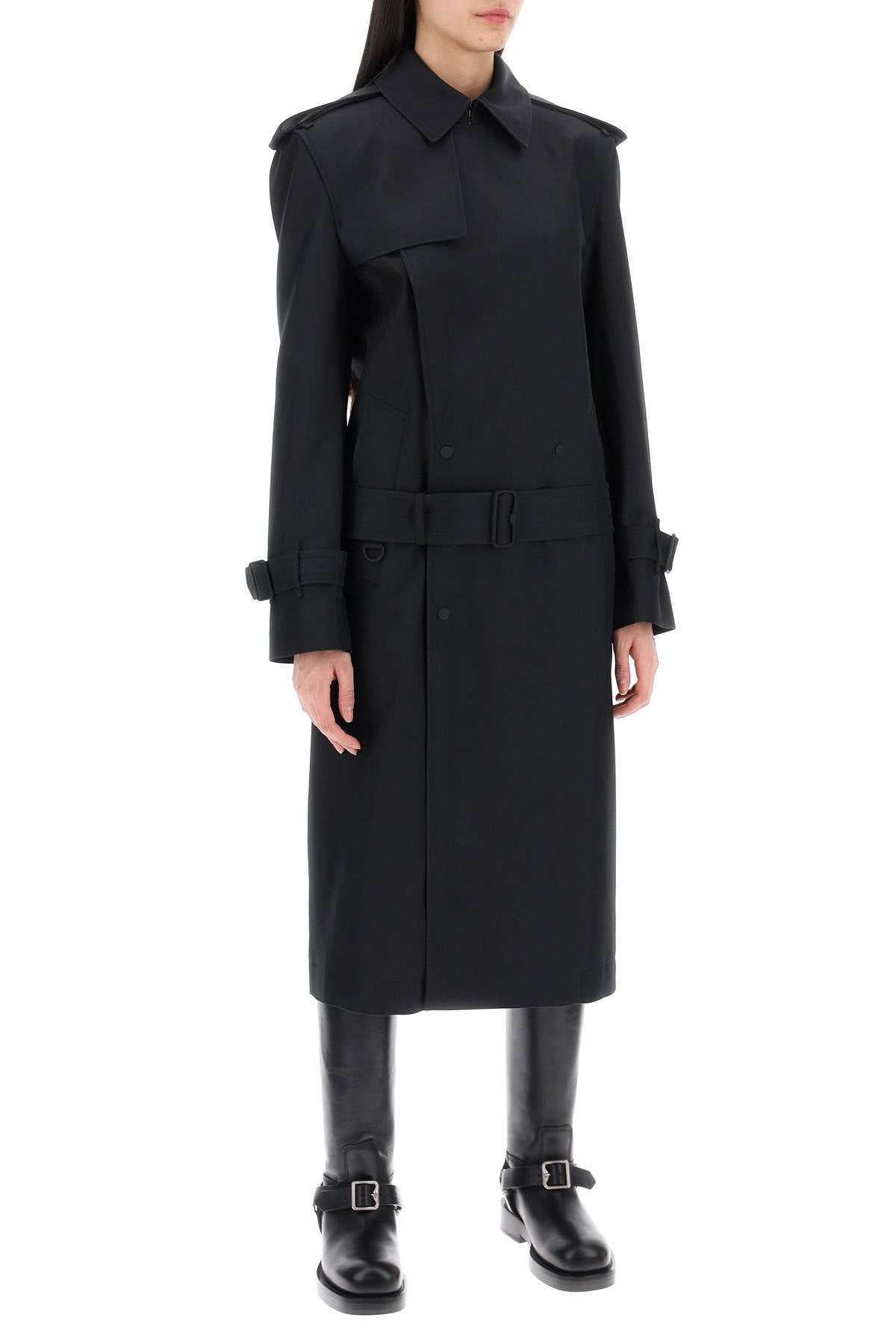 Burberry double-breasted silk twill trench coat