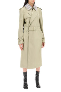 Burberry long leather trench coat