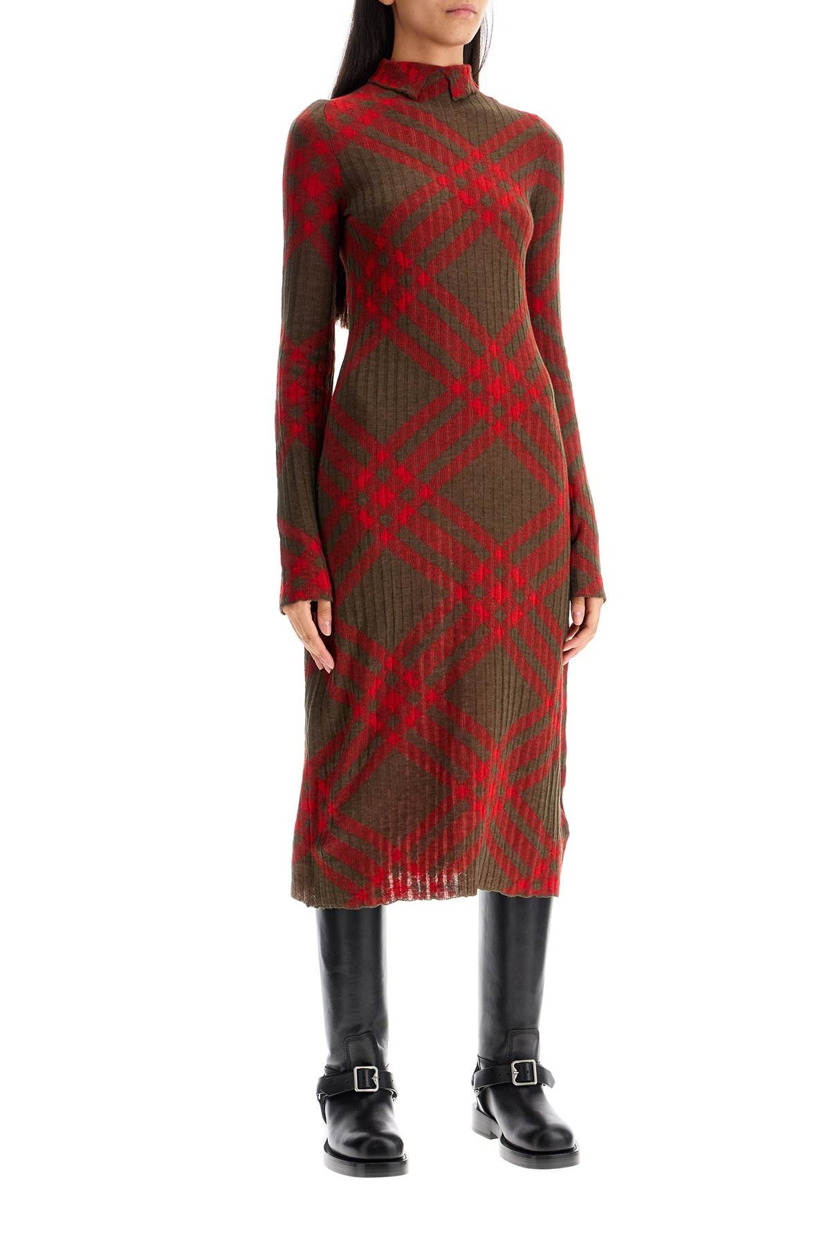 Burberry ered wool blend midi dress