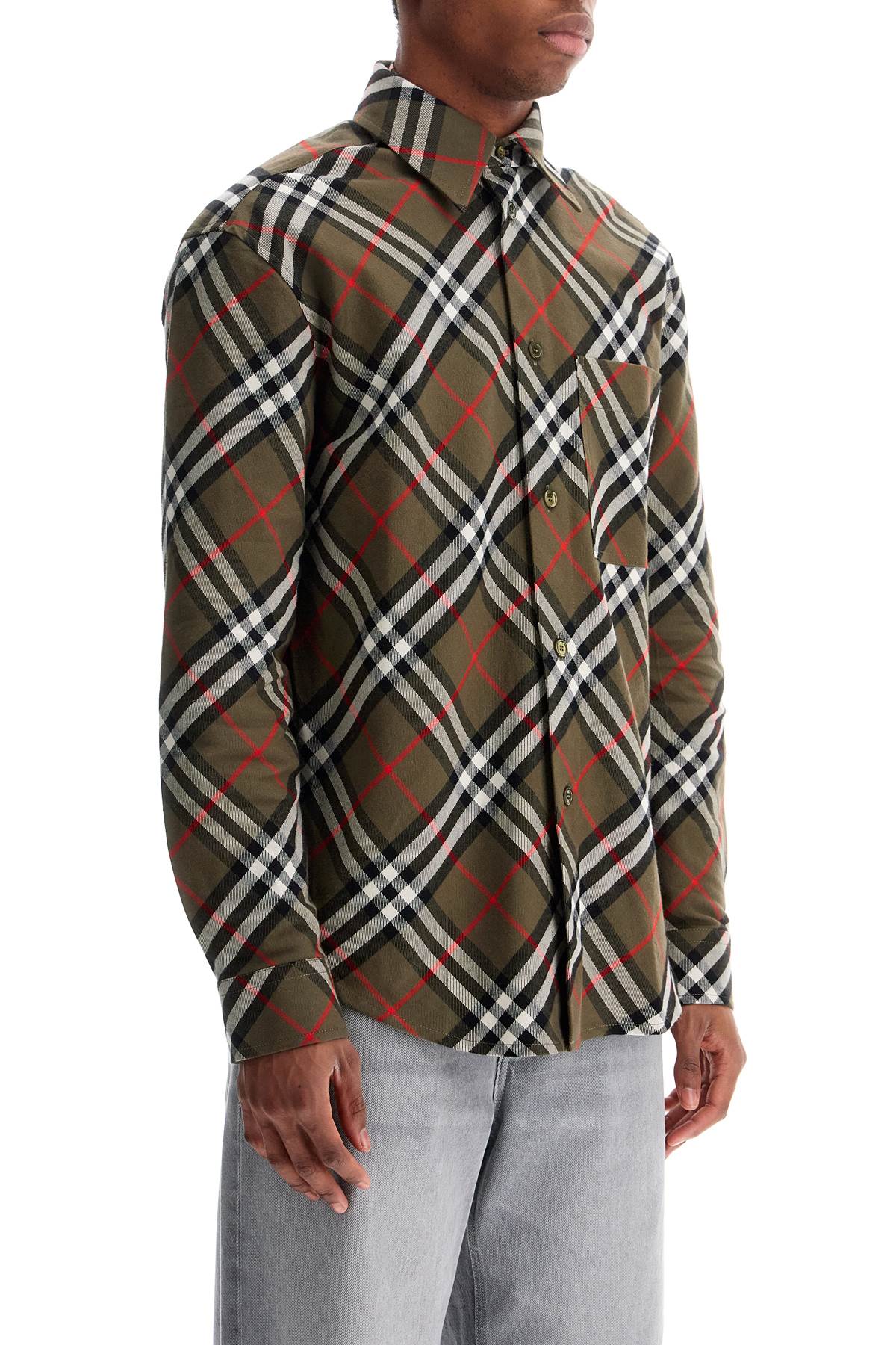 Burberry ered cotton flannel shirt