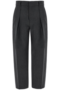 Burberry wide woolen checked trousers