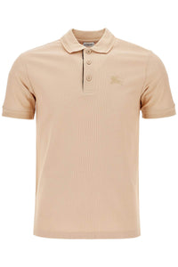 Burberry beige cotton polo with ekd embroidered logo