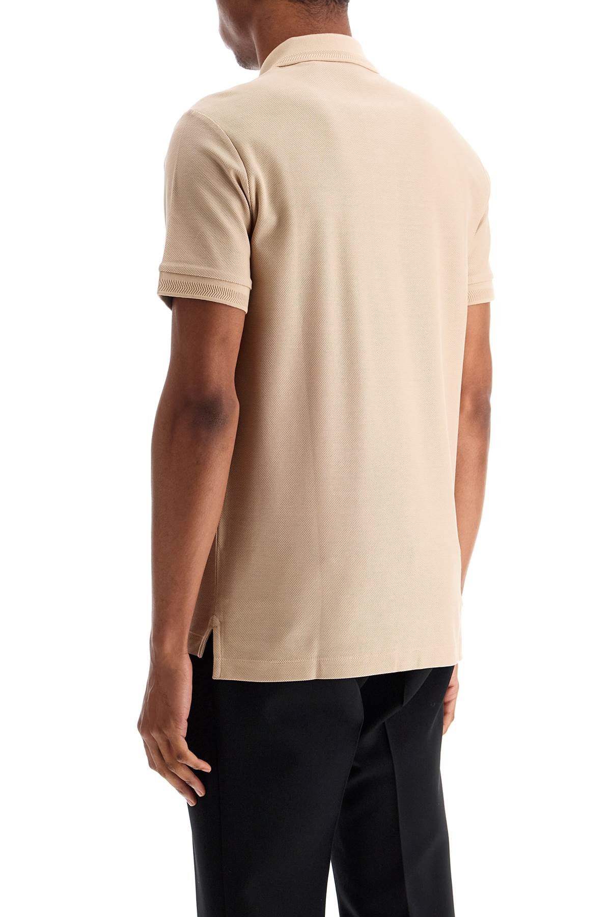 Burberry beige cotton polo with ekd embroidered logo