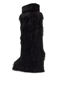 Moon Boot black suede icon yeti boots with synthetic fur lining