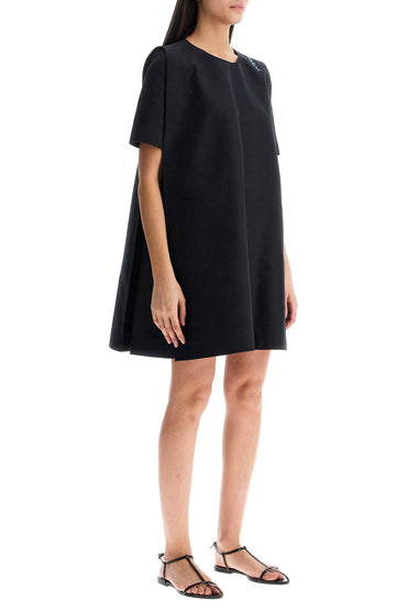 Marni loose dress with wide neckline black cotton short sleeve