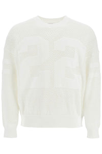 Amiri neck perforated knit sweater