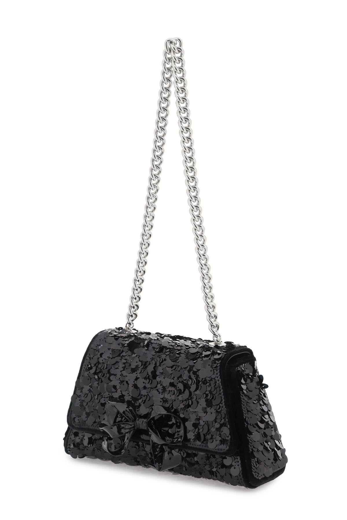 Self-Portrait Self Portrait sequined bow mini shoulder bag