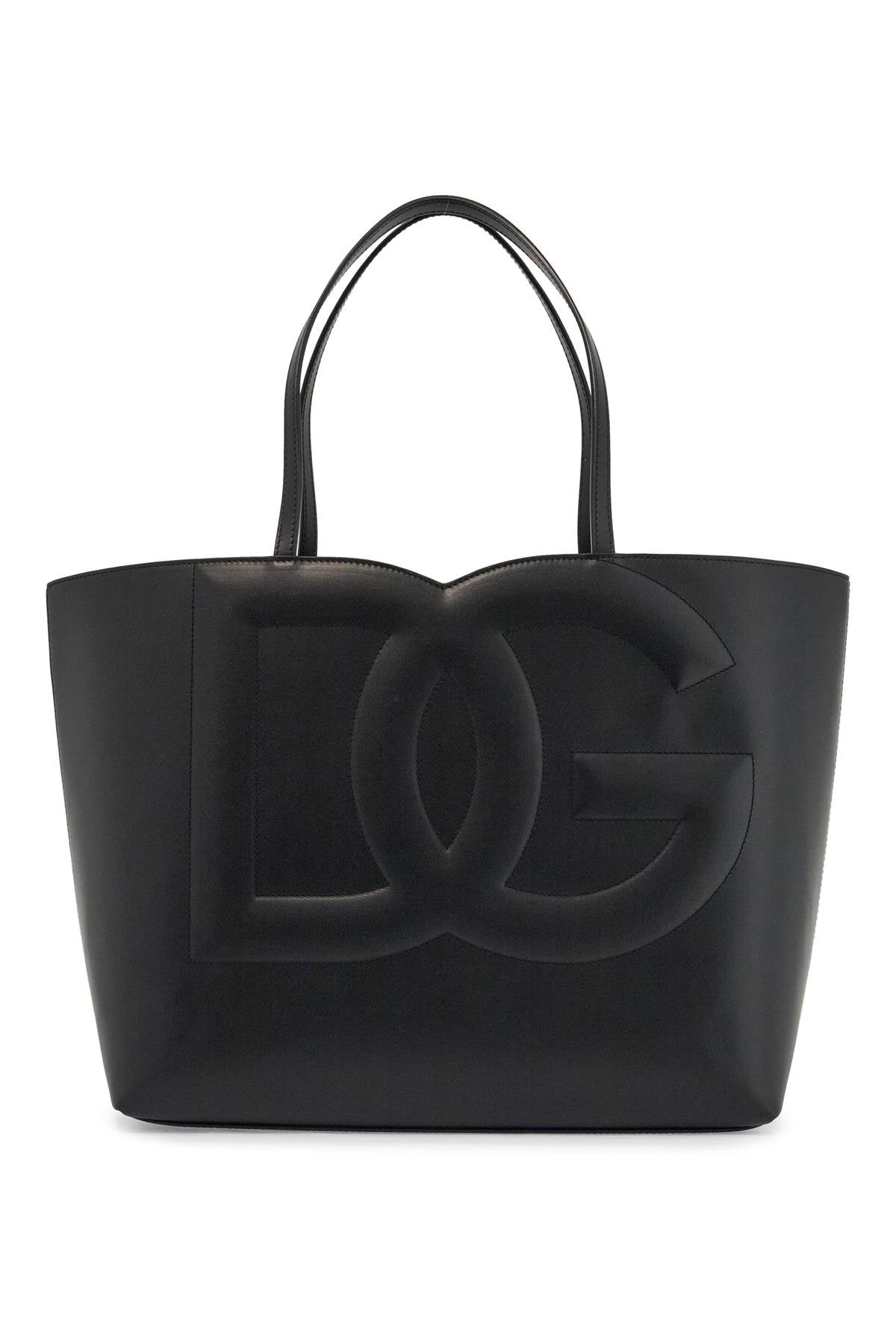 Dolce & Gabbana black calfskin shopping bag with embossed logo