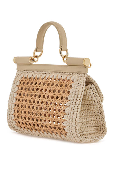 Dolce & Gabbana 'extended sicily handbag in straw and raff