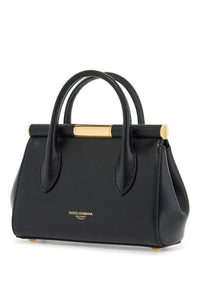 Dolce & Gabbana black calfskin handbag with gold chain