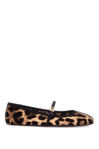 Dolce & Gabbana multicolor ballerinas in cotton and viscose with leopard print