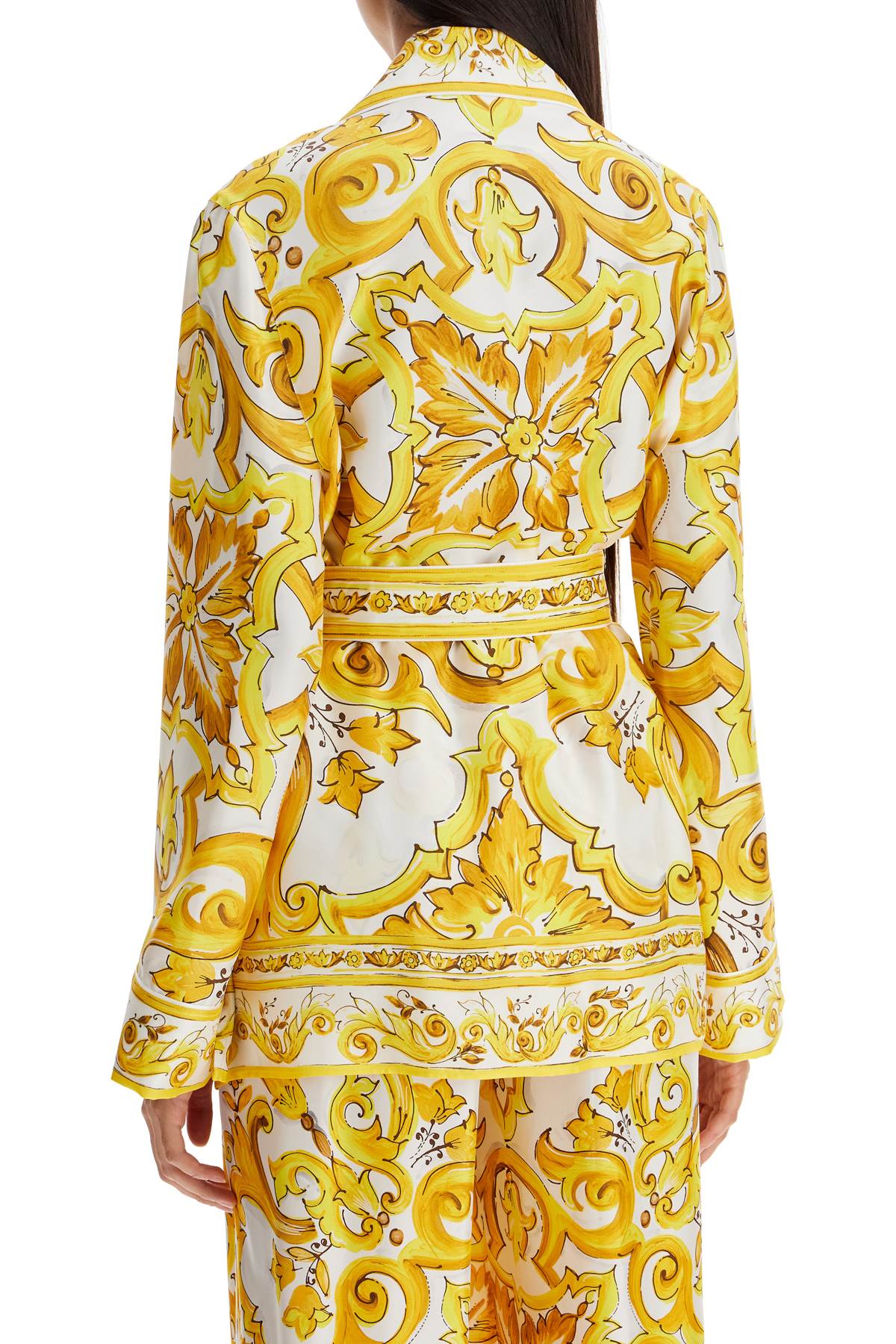 Dolce & Gabbana silk blouse with maiolica print and