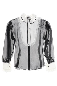 Dolce & Gabbana chiffon blouse with plastr