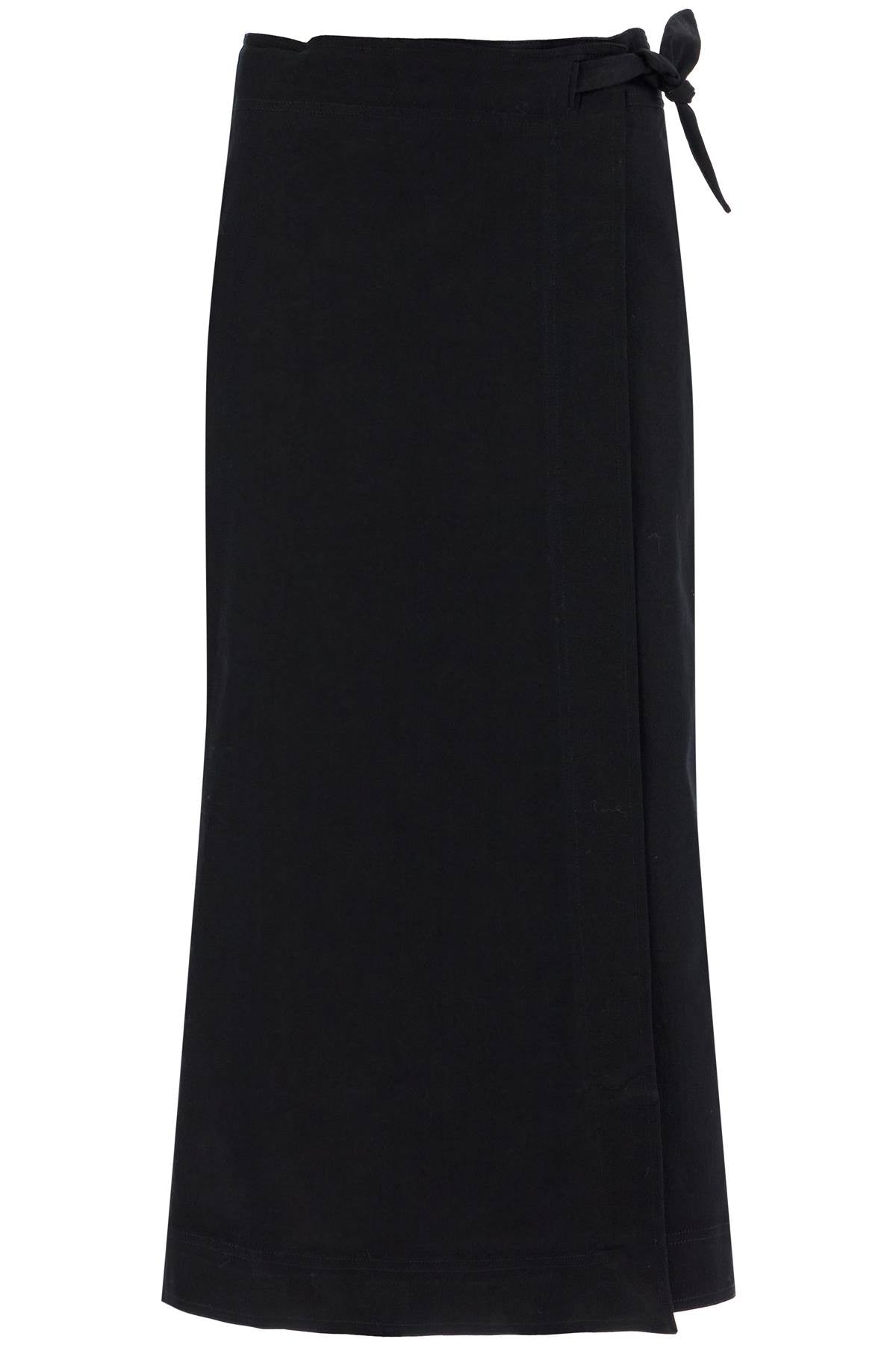 Ganni long wrap skirt with pockets