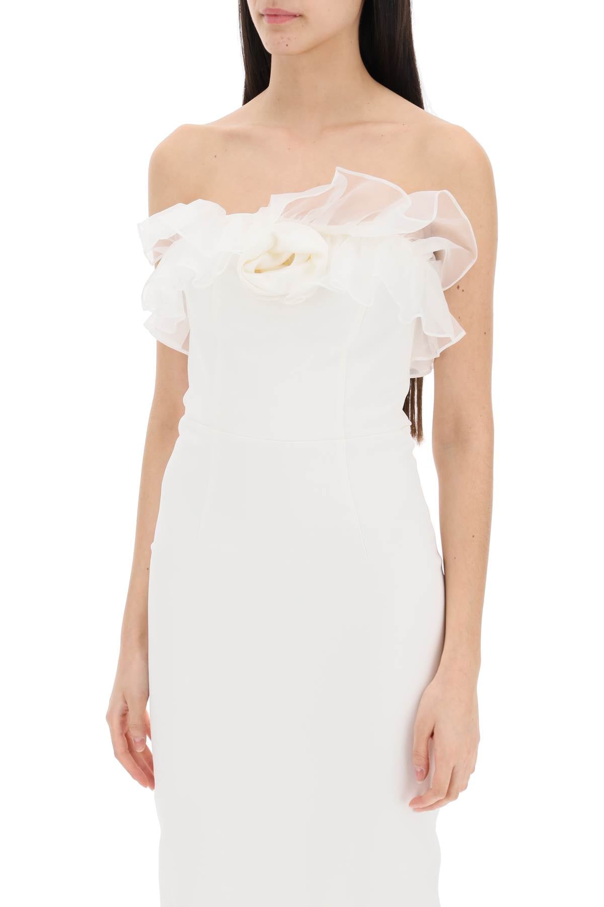 Alessandra Rich strapless dress with organza details