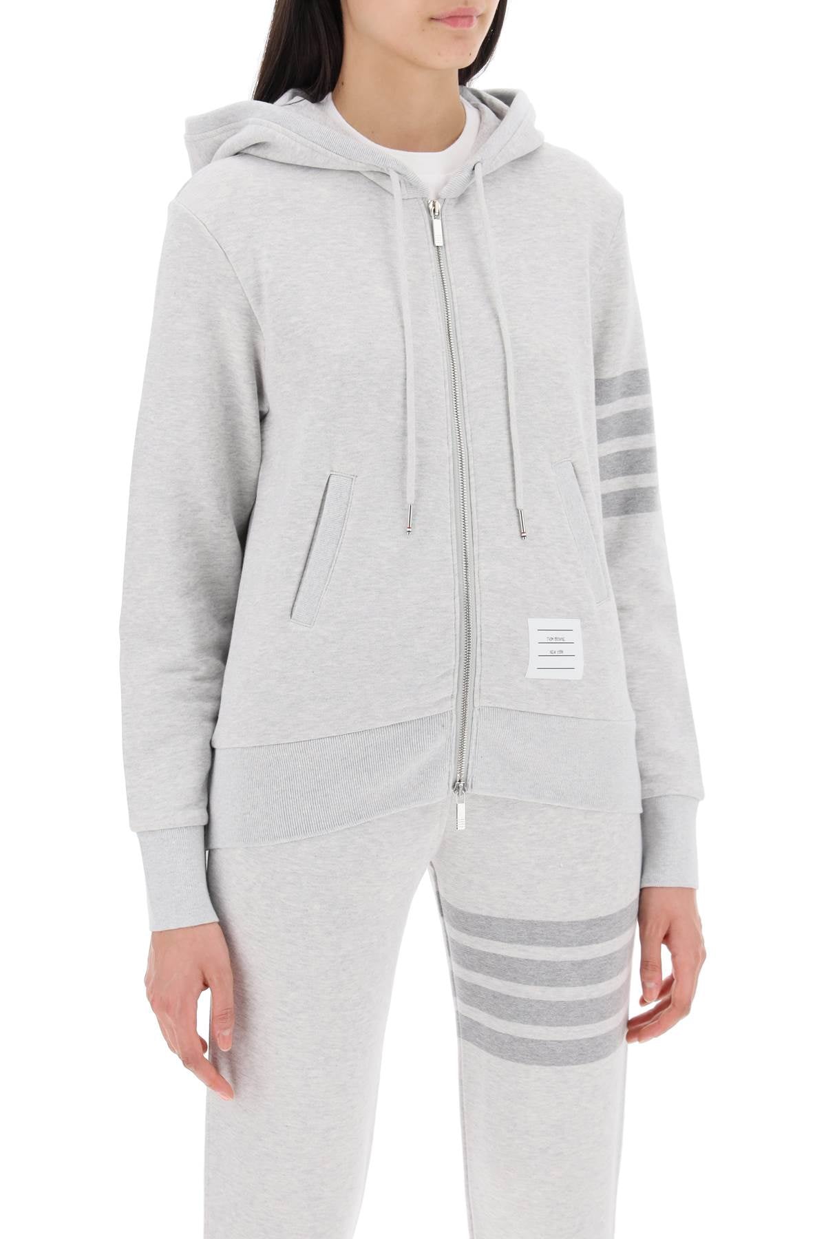 Thom Browne 4-bar hoodie with zipper and