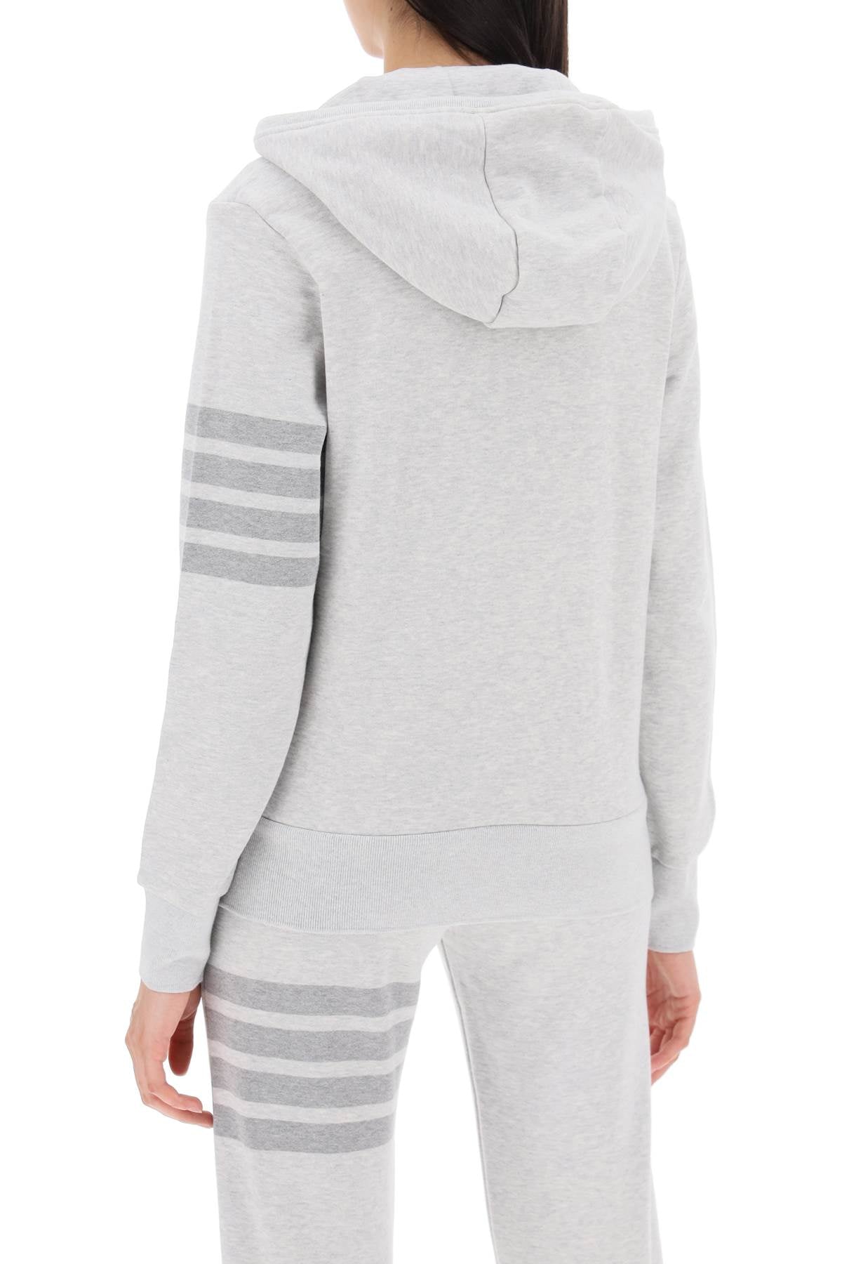 Thom Browne 4-bar hoodie with zipper and