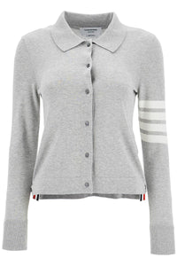 Thom Browne light grey cotton shirt with 4 stripes