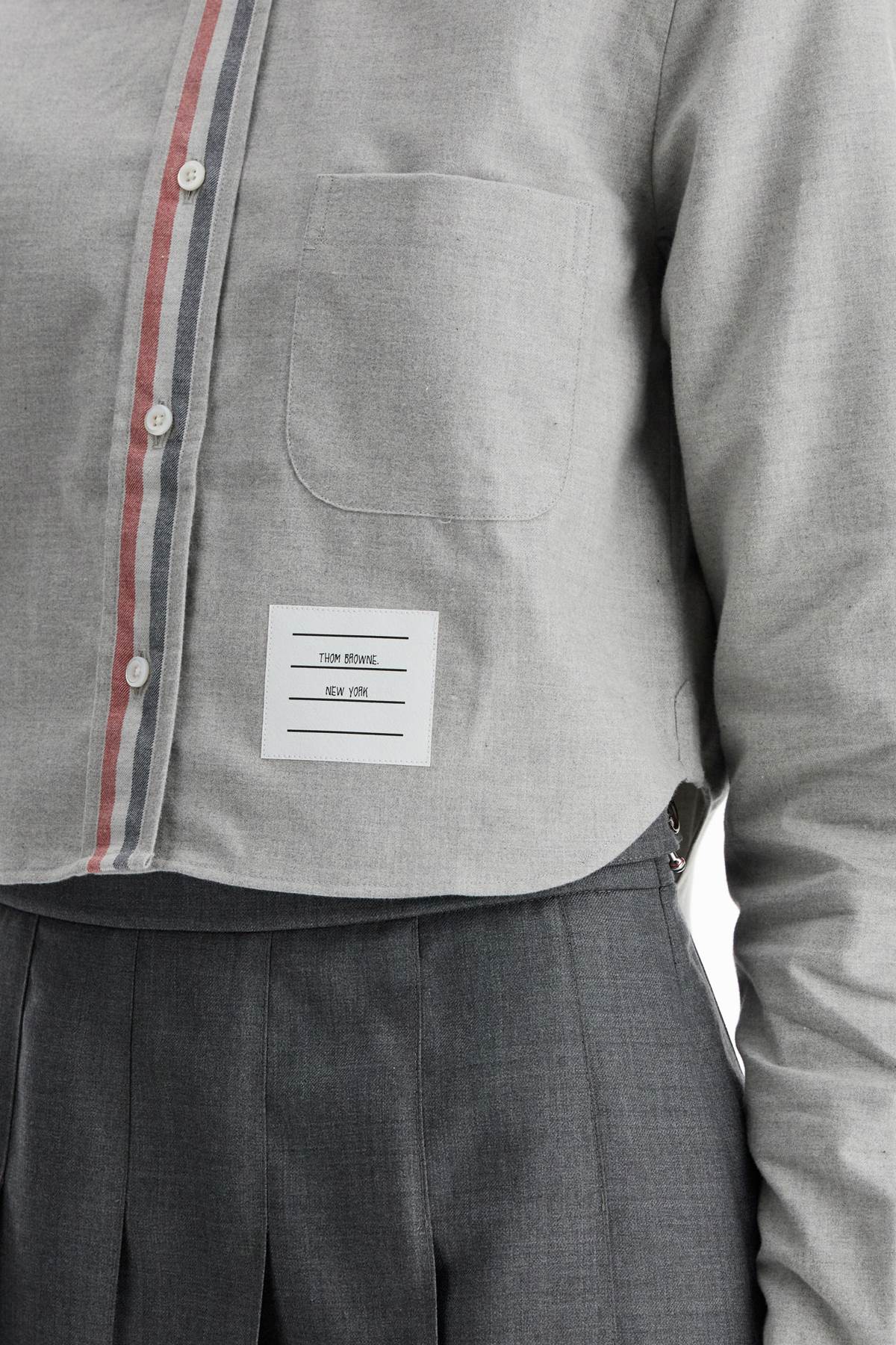 Thom Browne cropped flannel shirt for