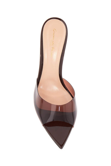 Gianvito Rossi brown glossy tpu sandals with stiletto heel