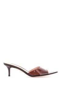 Gianvito Rossi brown glossy tpu sandals with stiletto heel