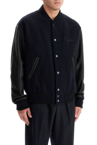 Golden Goose aleandro bomber jacket with leather sleeves