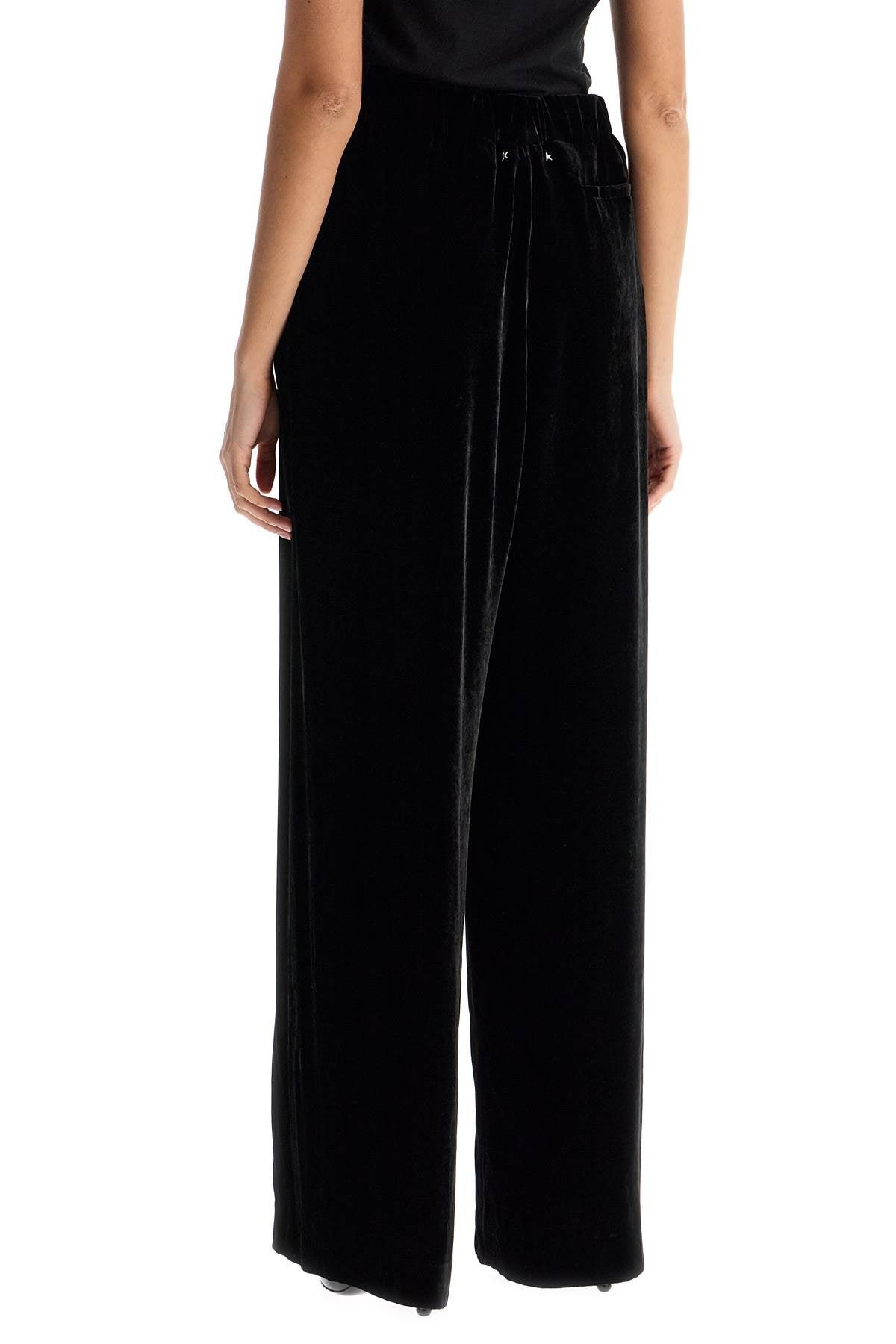 Golden Goose women's high-waisted wide-leg black velvet pants