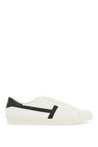 Tom Ford white low top leather sneakers with velcro