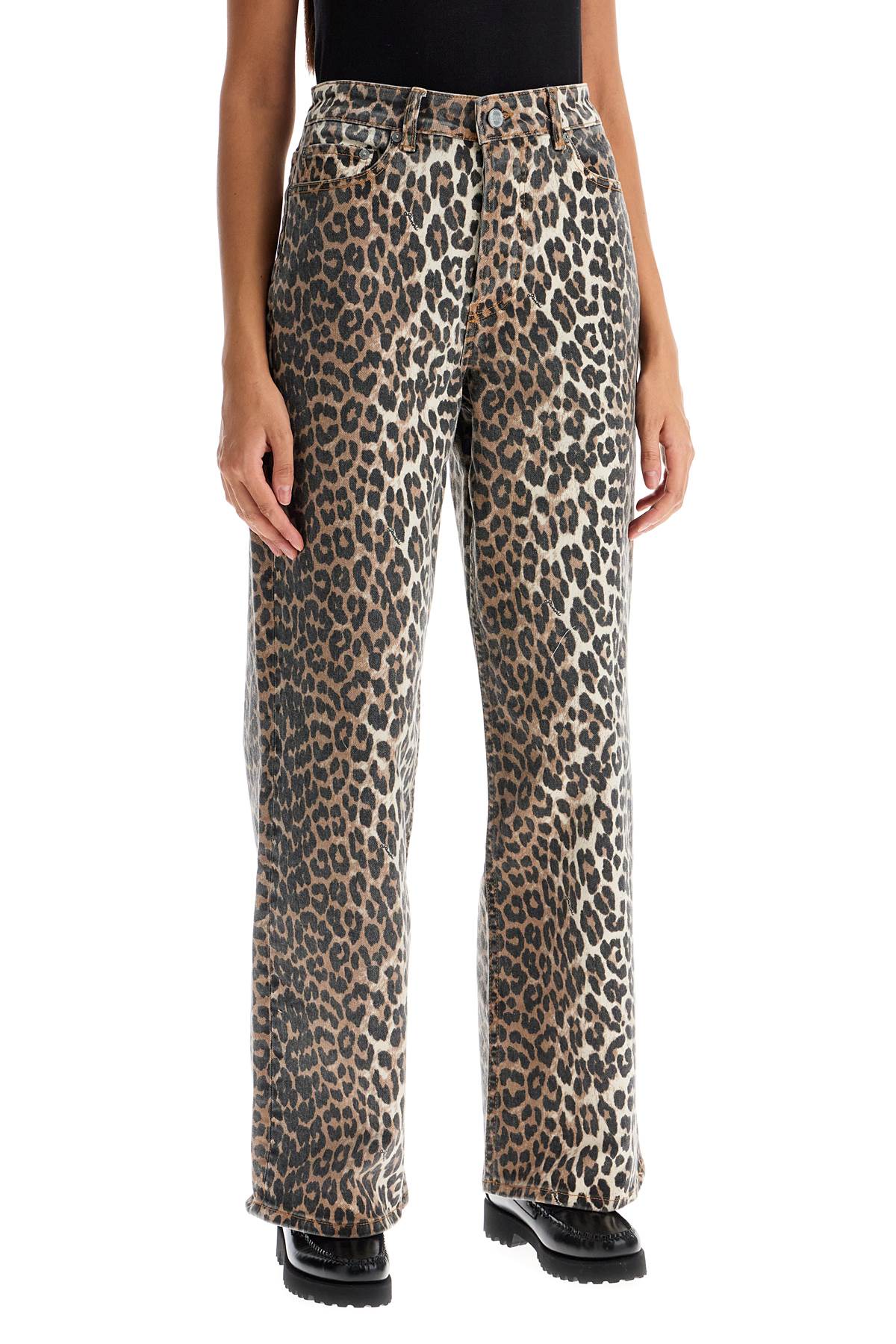 Ganni leopard print izey jeans