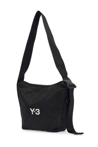 Y-3 black recycled polyester sacoche with adjustable strap