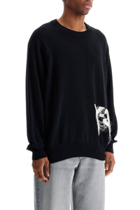 Y-3 black recycled polyester sweater with embroidered logo