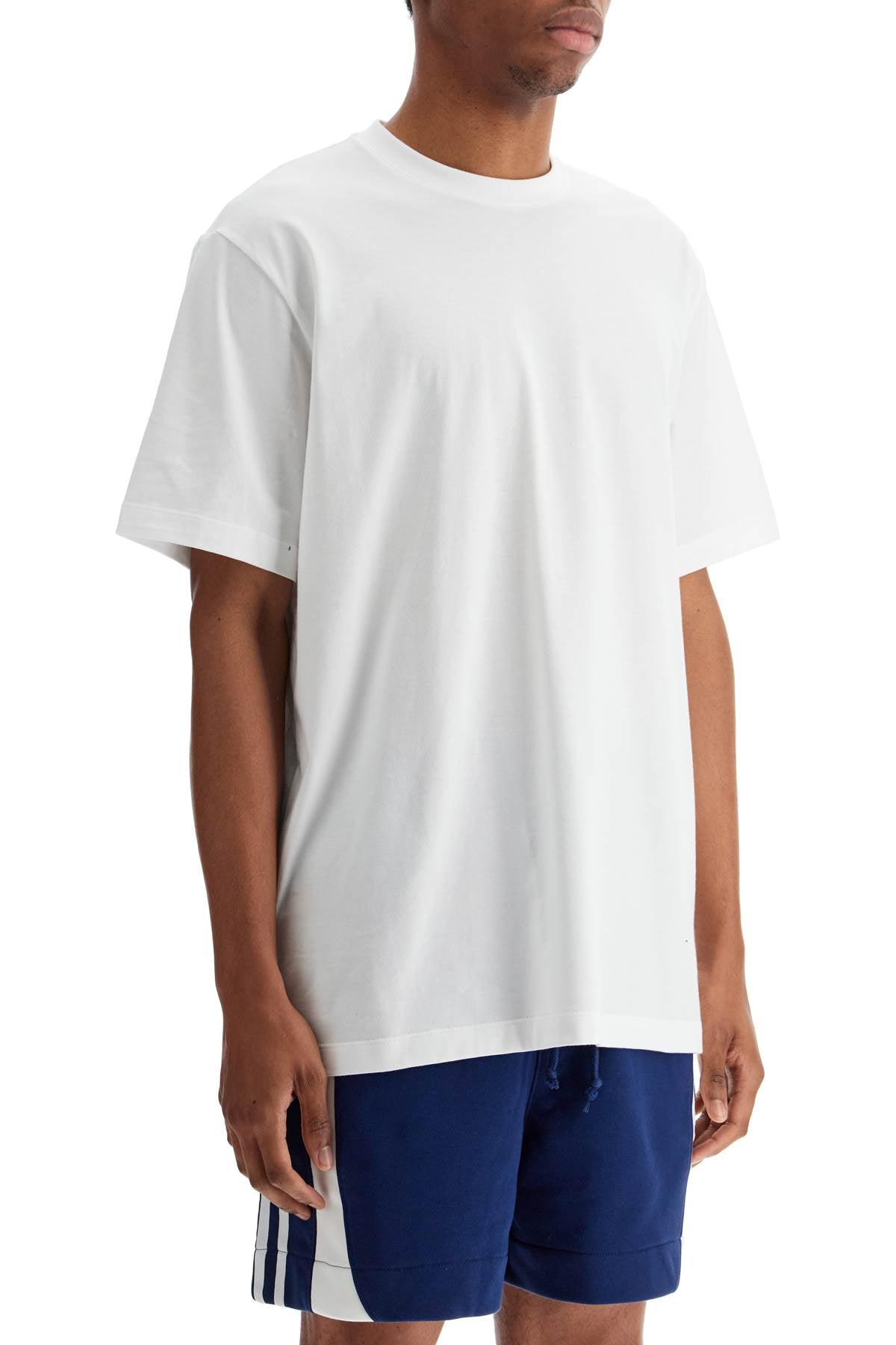 Y-3 white cotton t-shirt with "uniform of the streets" print