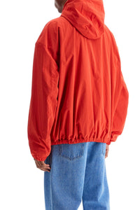 Marni red hooded jacket in polyester with embroidered logo