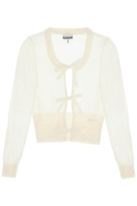 Ganni mohair cardigan with bow accents